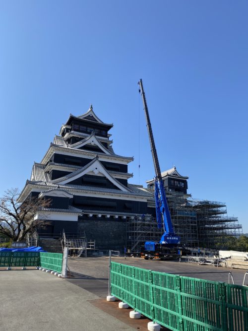 熊本城天守閣工事中